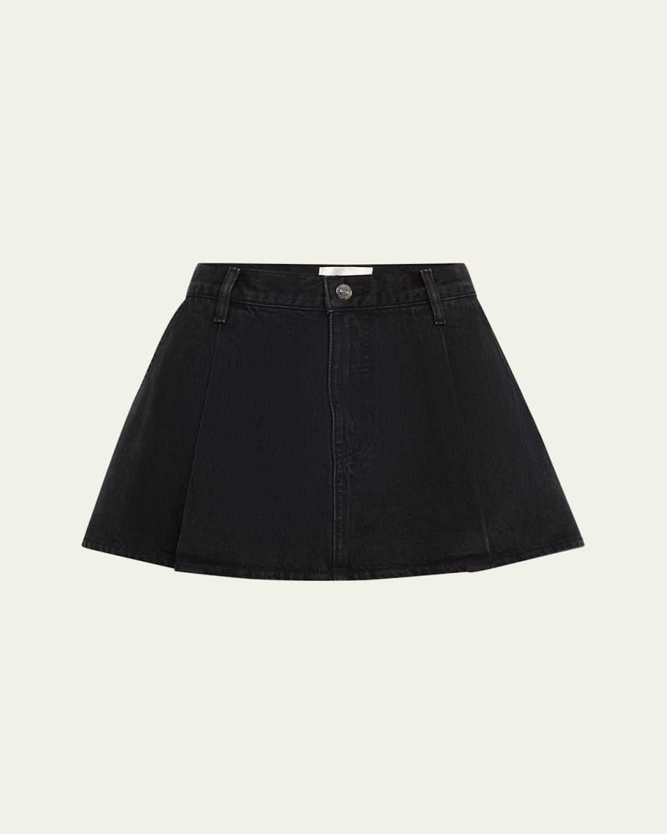 The Pleated Denim Skirt